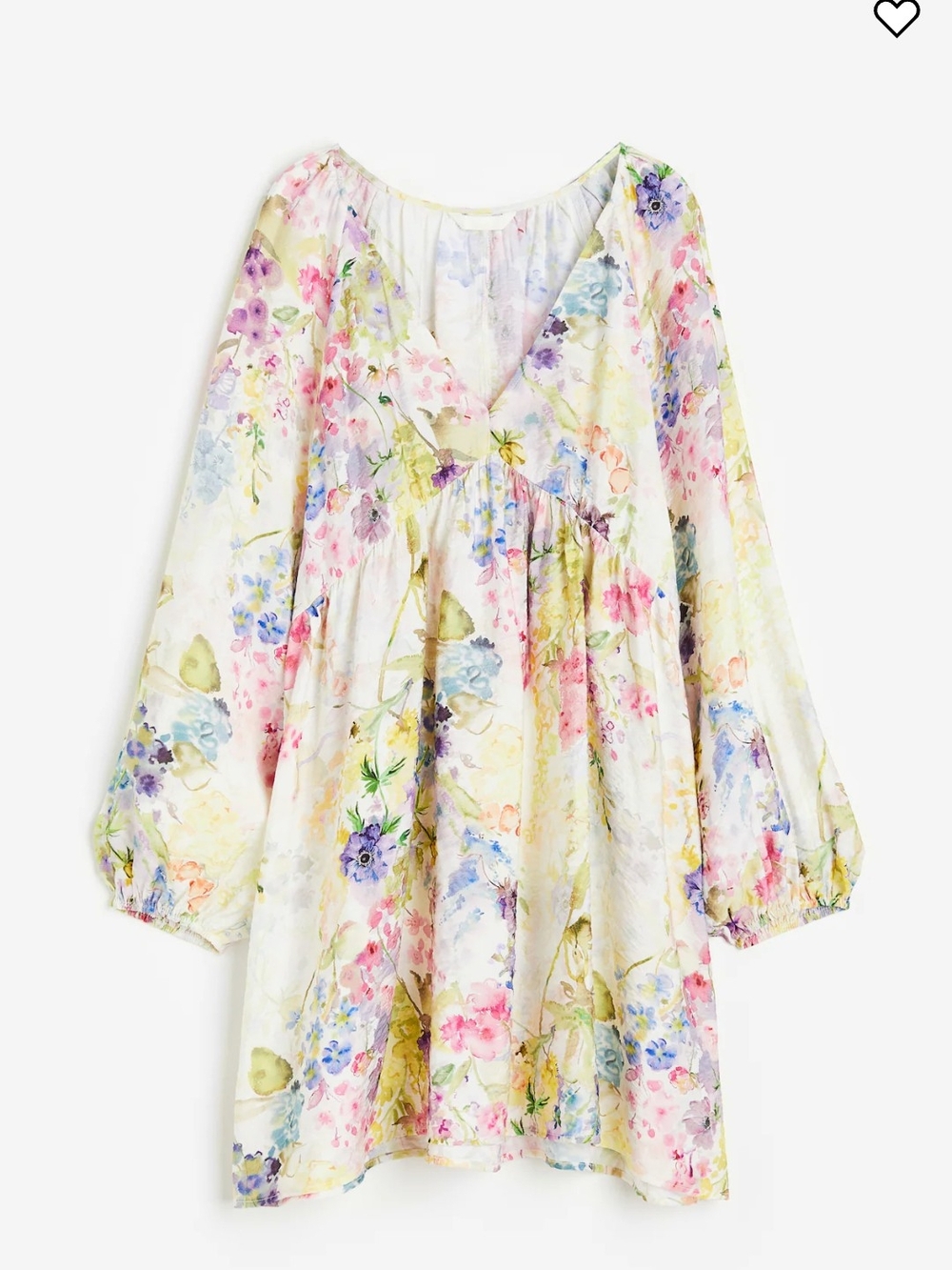 H&M A Line Mini Dress with Pastel Floral Print